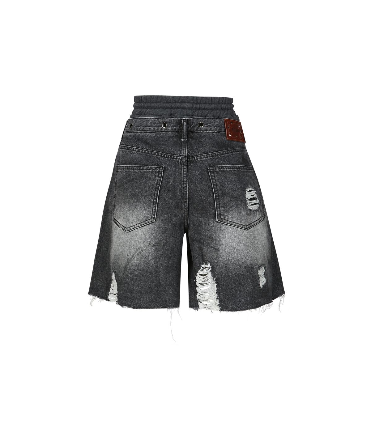 앤더슨벨(ADSB ANDERSSON BELL) 데니 스웻 웨이스트 데미지 쇼츠 apa718w(WASHED BLACK)