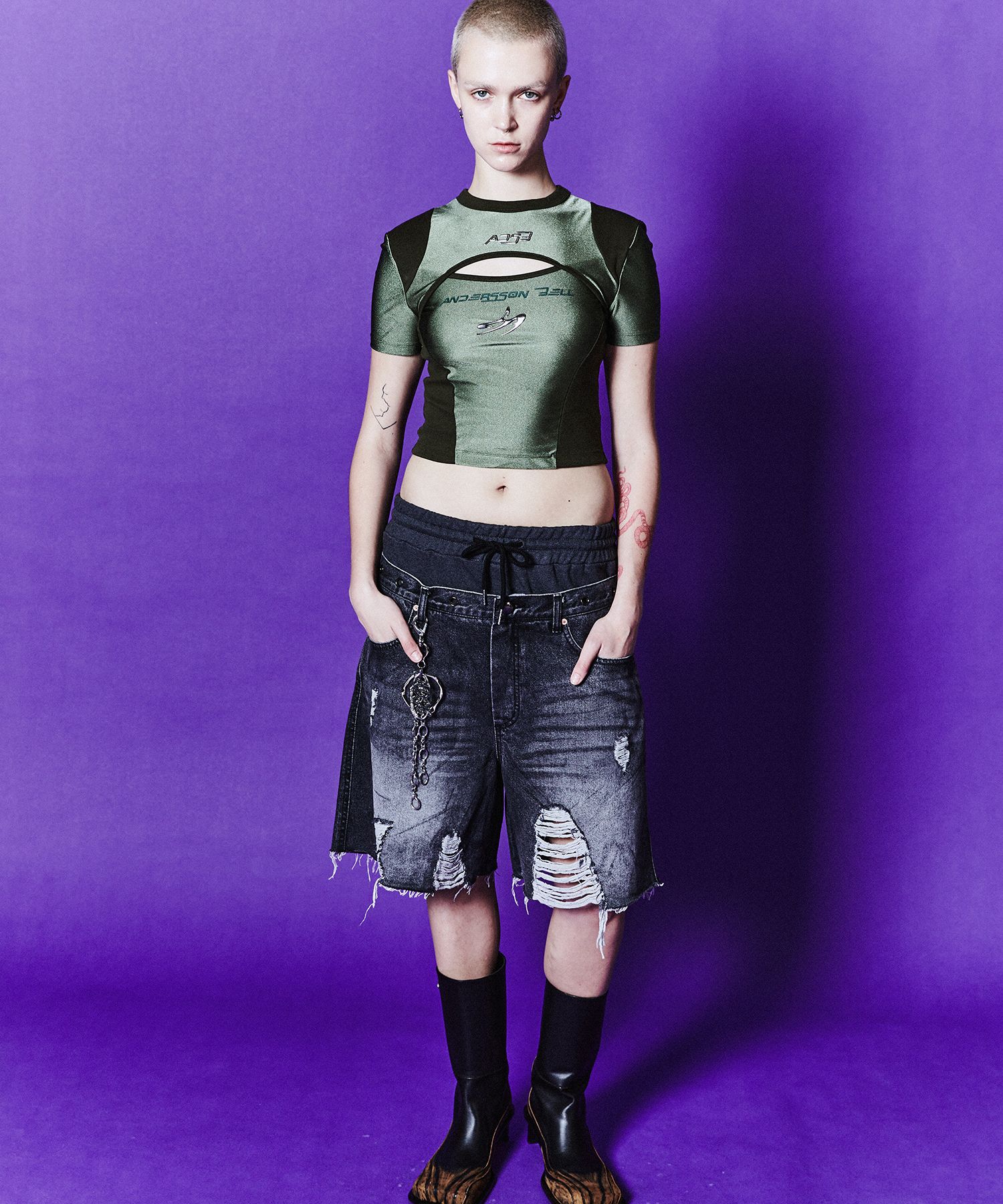 ■ANDERSSON BELL■ Denny Sweat Waist Damage Shorts apa718wWA MUSINSA | ANDERSSON BELL FOR WOMEN Denny Sweat Waist Damage