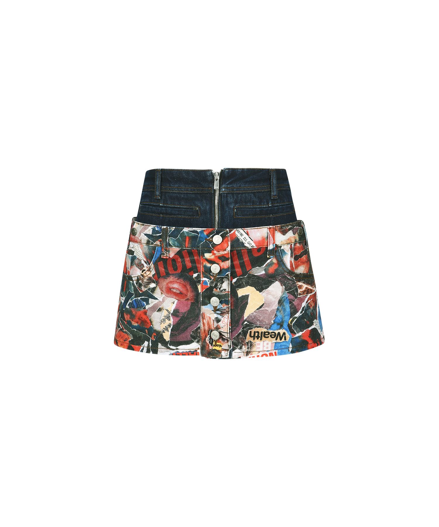【Andersson Bell】 MAGAZINE PRINTED LAYERED MINI SKIRTS MUSINSA | ANDERSSON BELL FOR WOMEN Magazine Printed Layered