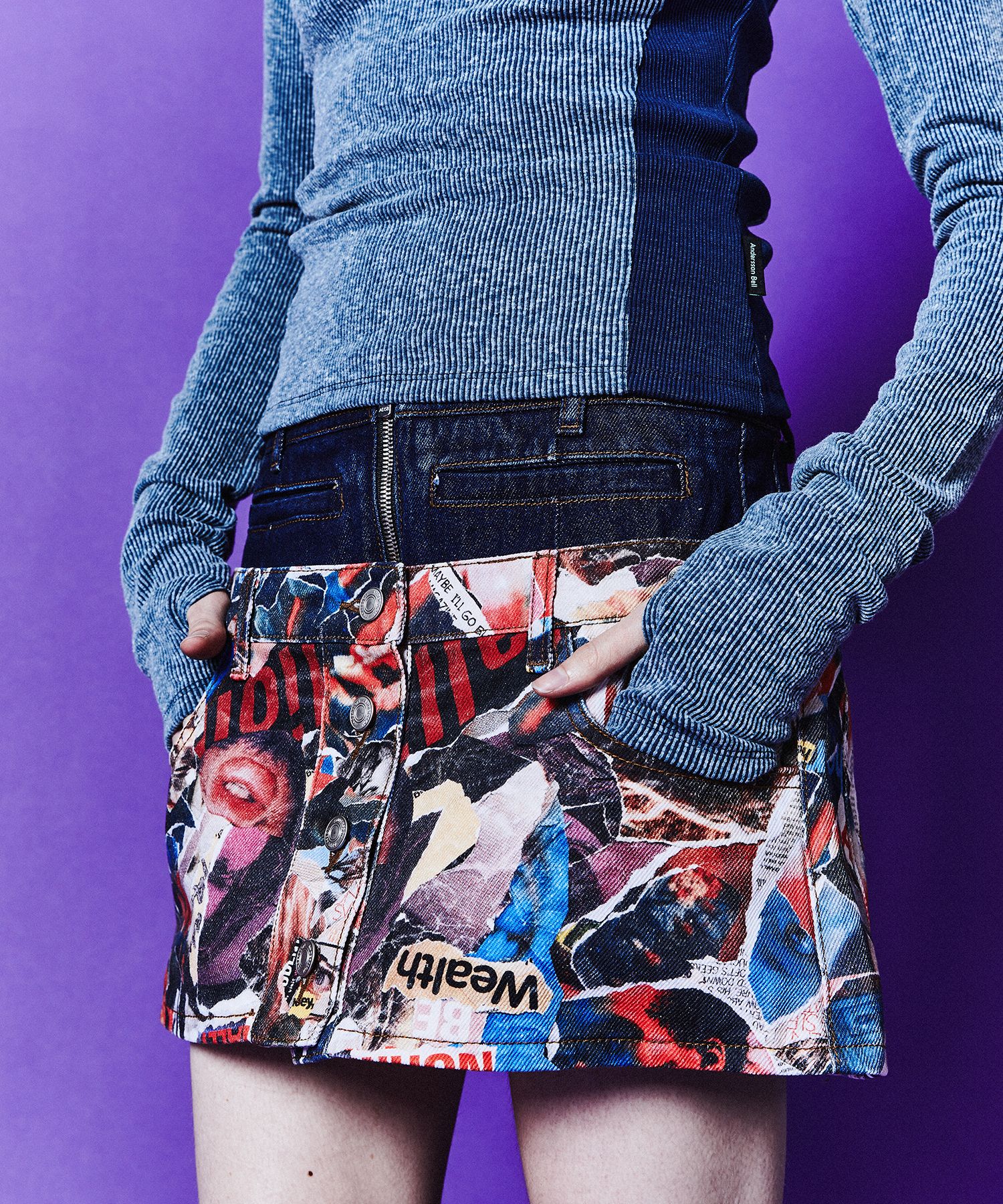 ★ANDERSSON BELL★ Magazine Printed Layered Mini Skirt apa70 MUSINSA | ANDERSSON BELL FOR WOMEN Magazine Printed Layered