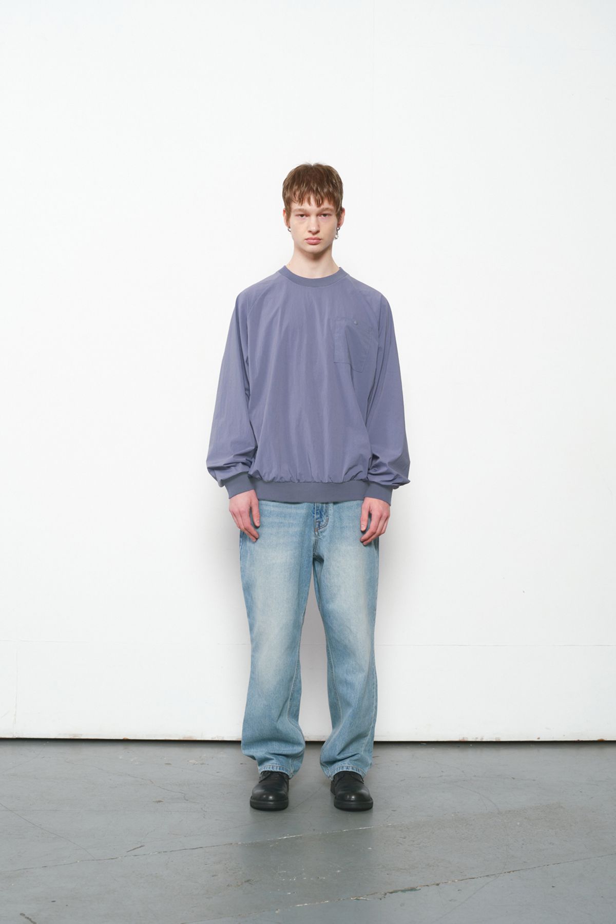홀리선(HORLISUN) Jameson Long Woven Pullover Shirt Blue
