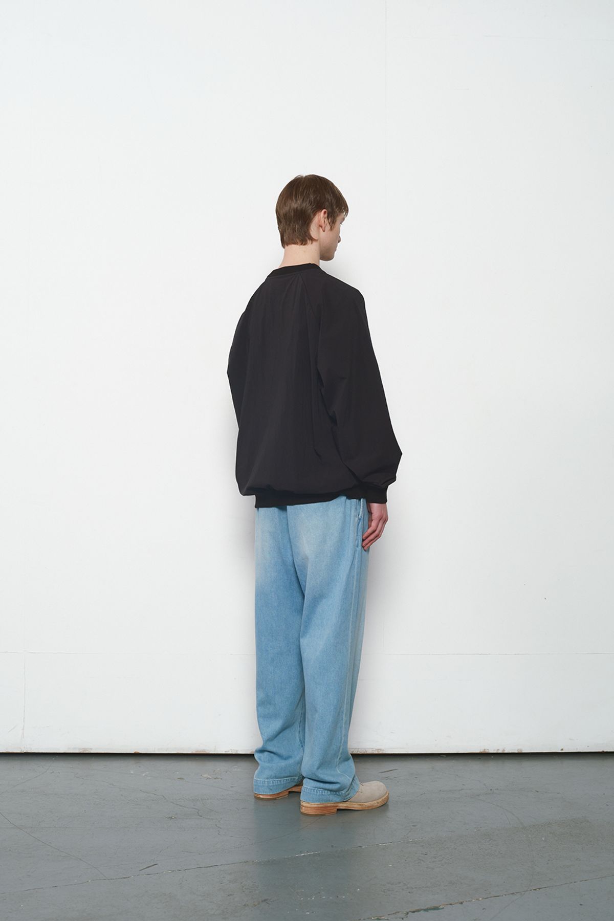 홀리선(HORLISUN) Jameson Long Woven Pullover Shirt Black
