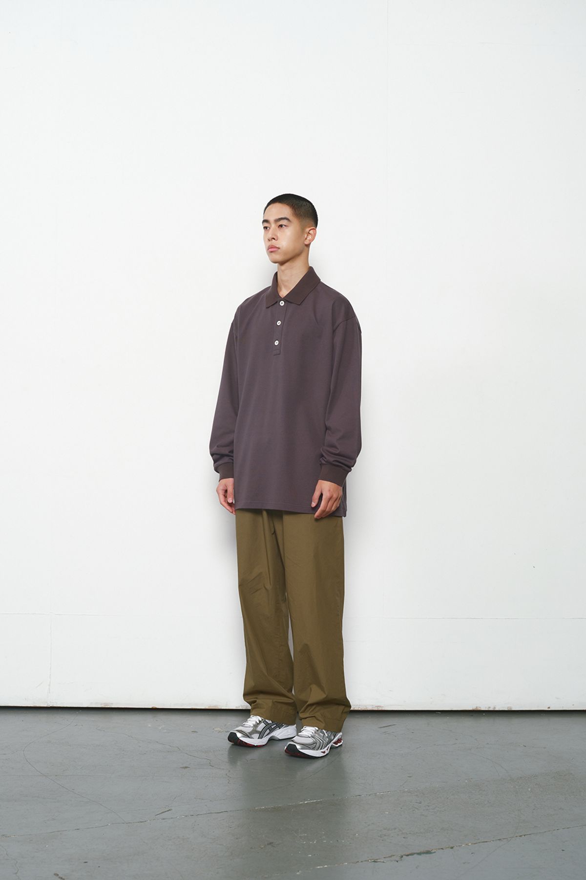 홀리선(HORLISUN) Sumerset Long Pique Pullover Shirt Charcoal