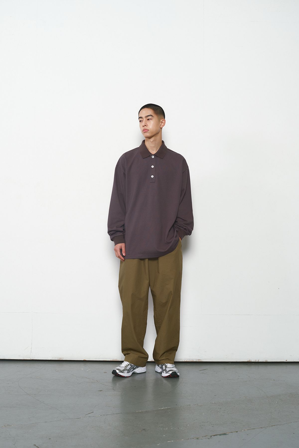 홀리선(HORLISUN) Sumerset Long Pique Pullover Shirt Charcoal