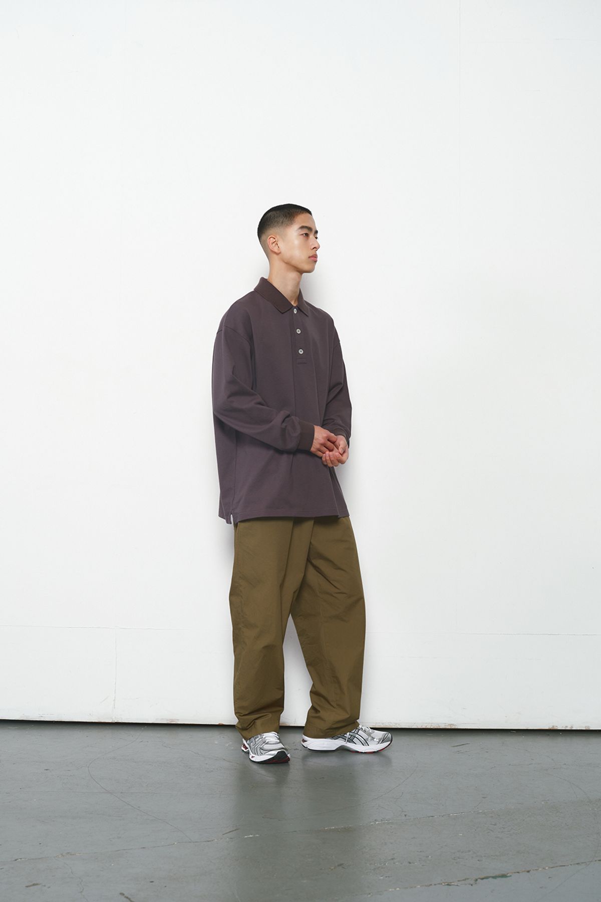 홀리선(HORLISUN) Sumerset Long Pique Pullover Shirt Charcoal