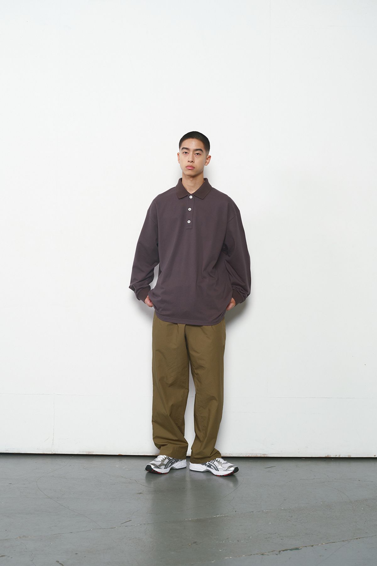홀리선(HORLISUN) Sumerset Long Pique Pullover Shirt Charcoal