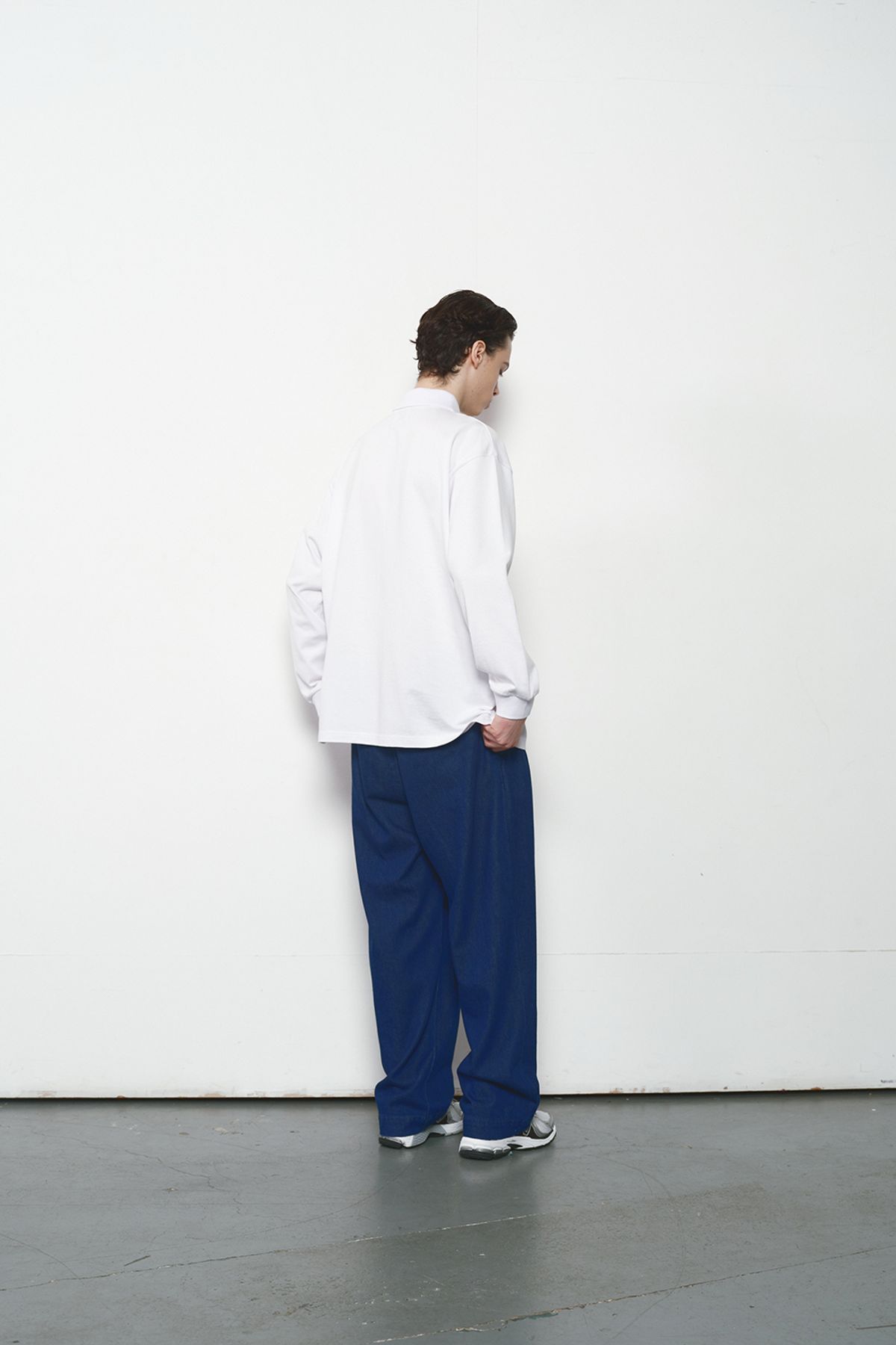 홀리선(HORLISUN) Corrigin Belted Wide Denim Pants Normal Navy