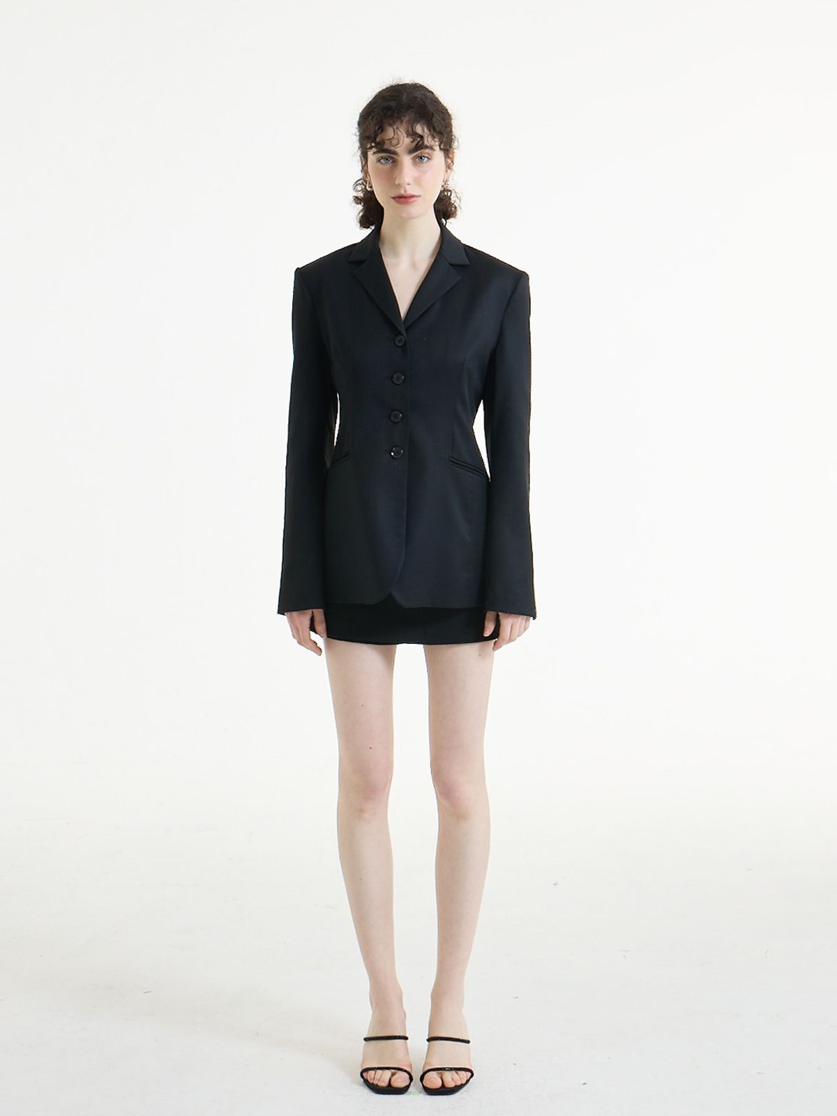 알렌오(ALLEN.O) signature 4-button Jacket (Black)