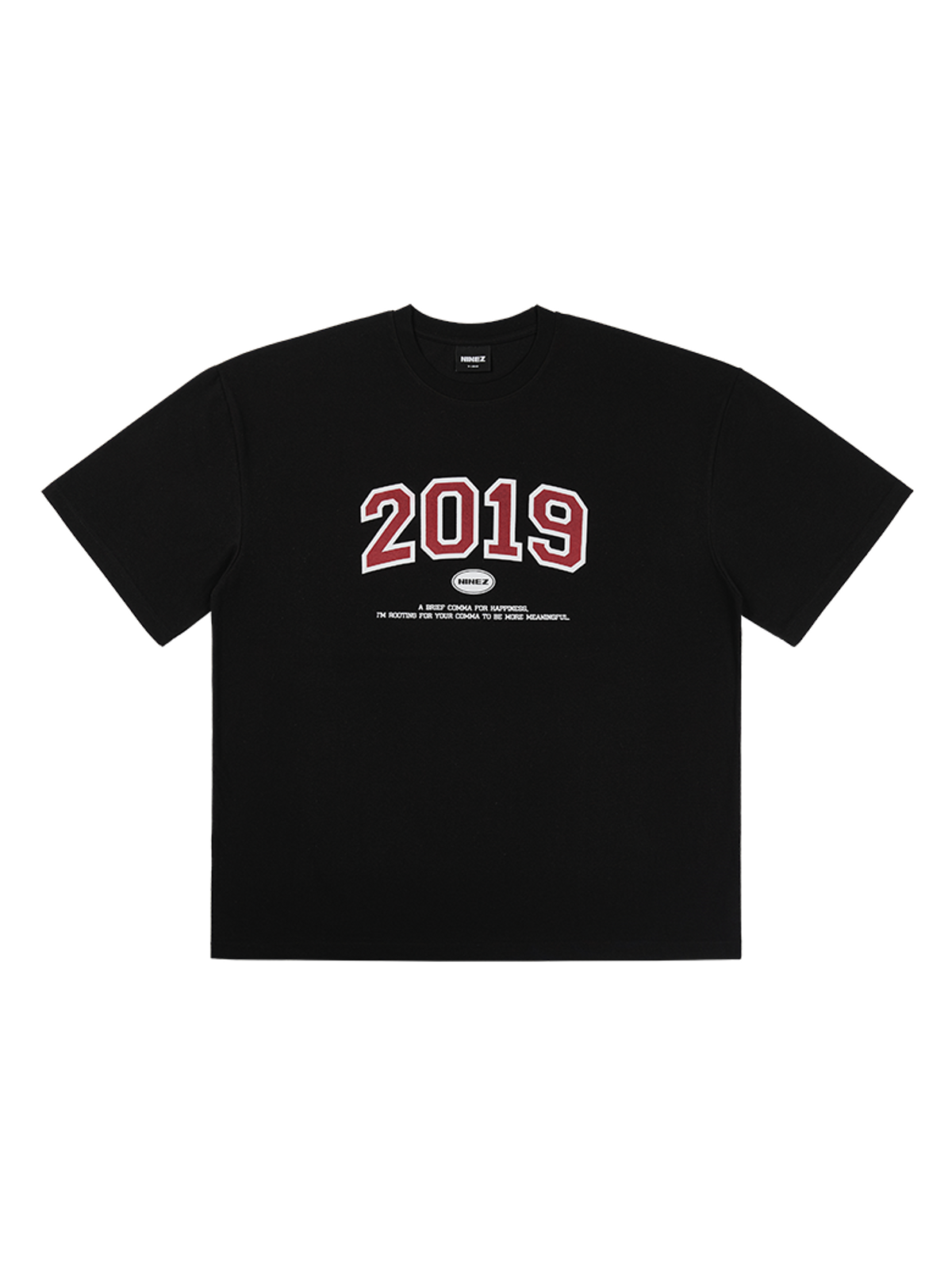 나인제트(NINEZ) 2019 오버핏 반팔 티셔츠 (블랙) 24TS06