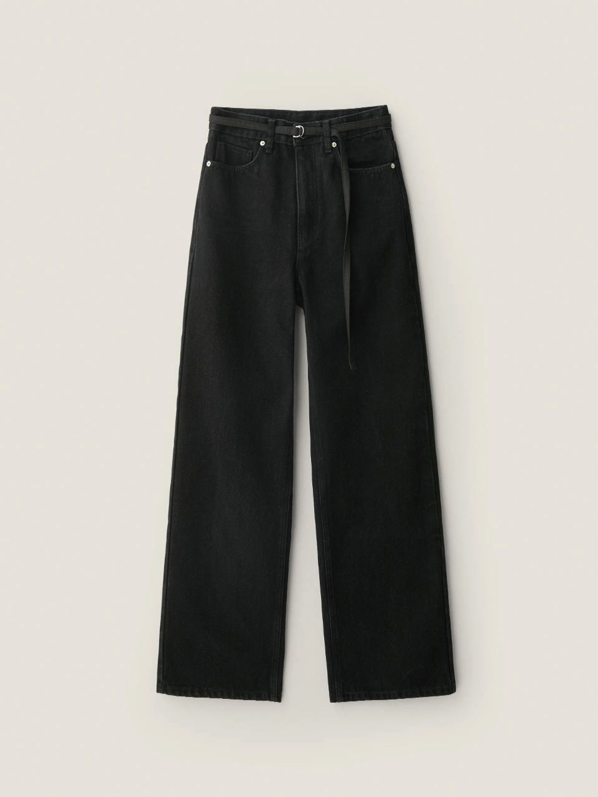 비뮤즈맨션(BEMUSE MANSION) Belt point denim - Black