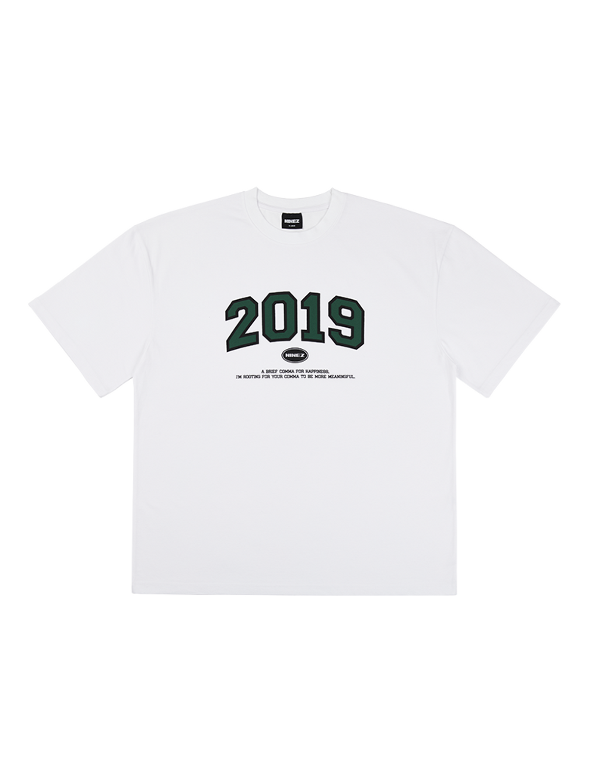나인제트(NINEZ) 2019 오버핏 반팔 티셔츠 (화이트) 24TS06