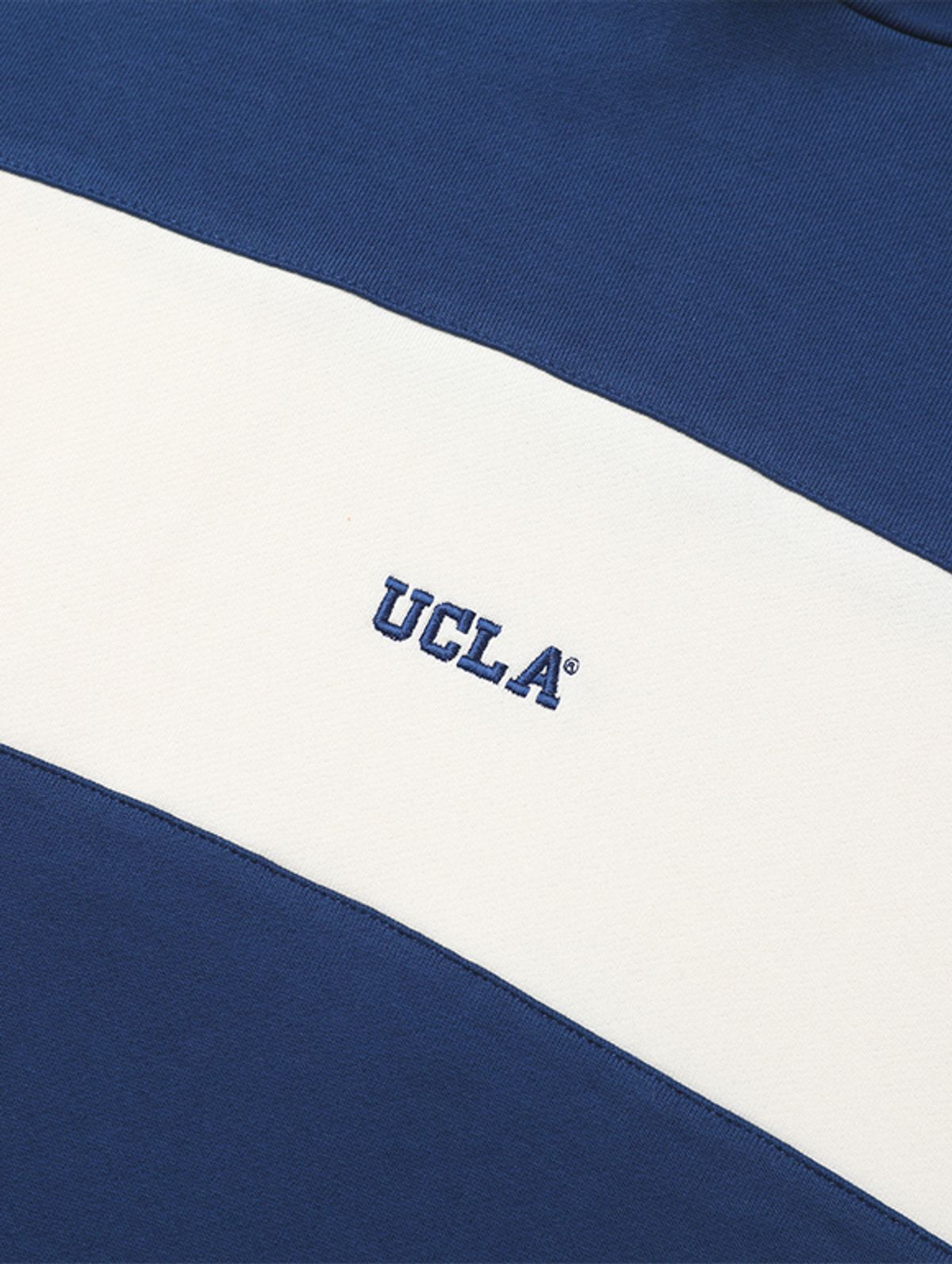 유씨엘에이(UCLA) 남여공용 심플 로고 포인트 배색 블럭 후드 스웨트셔츠[NAVY](UA3LT86_45)