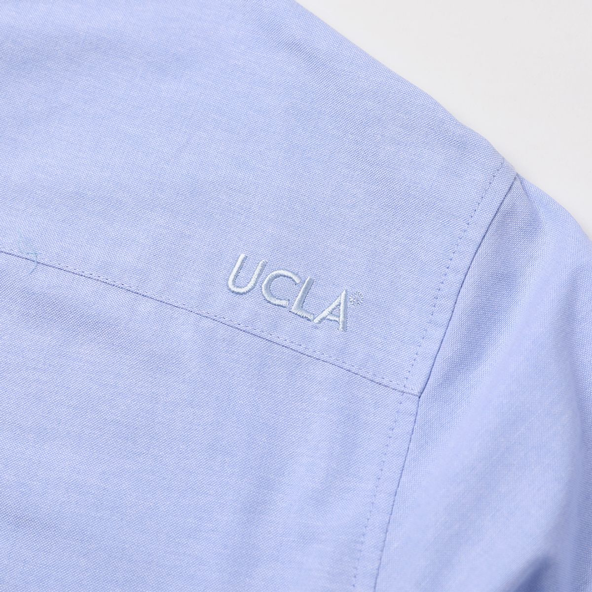 유씨엘에이(UCLA) 남여공용 옥스포드 오버핏 반팔 셔츠[BLUE](UA4SS80_43)