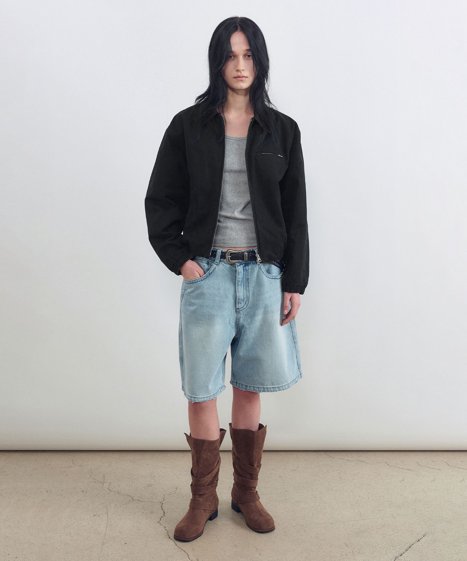 デニム・ジーパン IONSEOUL Deuce Cat Washed Bermuda Denim Pants JE1314 MUSINSA | INSILENCE WOMEN [CALIK] Wide Bermuda denim LIGHT BLUE