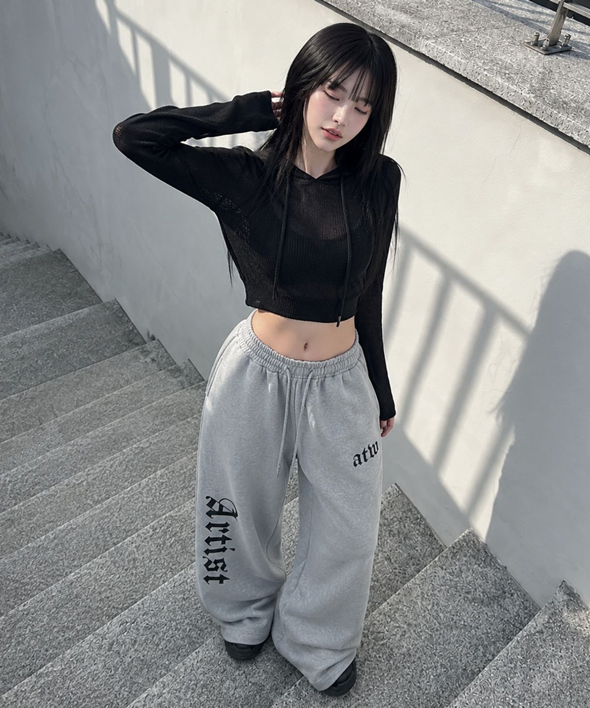 아티스트웨어(ARTISTWEAR) [ATW] 이넥서블 와이드 밴딩팬츠 - 2COLOR