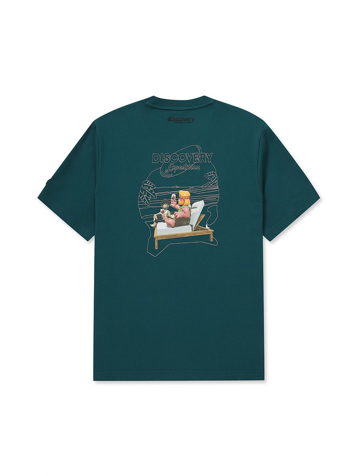 디스커버리 익스페디션(DISCOVERY EXPEDITION) 메인크루 아웃도어 비치 그래픽 티셔츠 (D/TURQUOISE)