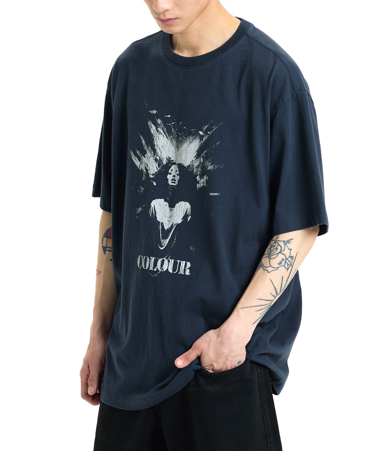본바트(VONVAT) Front Graphic Washed Short Sleeve