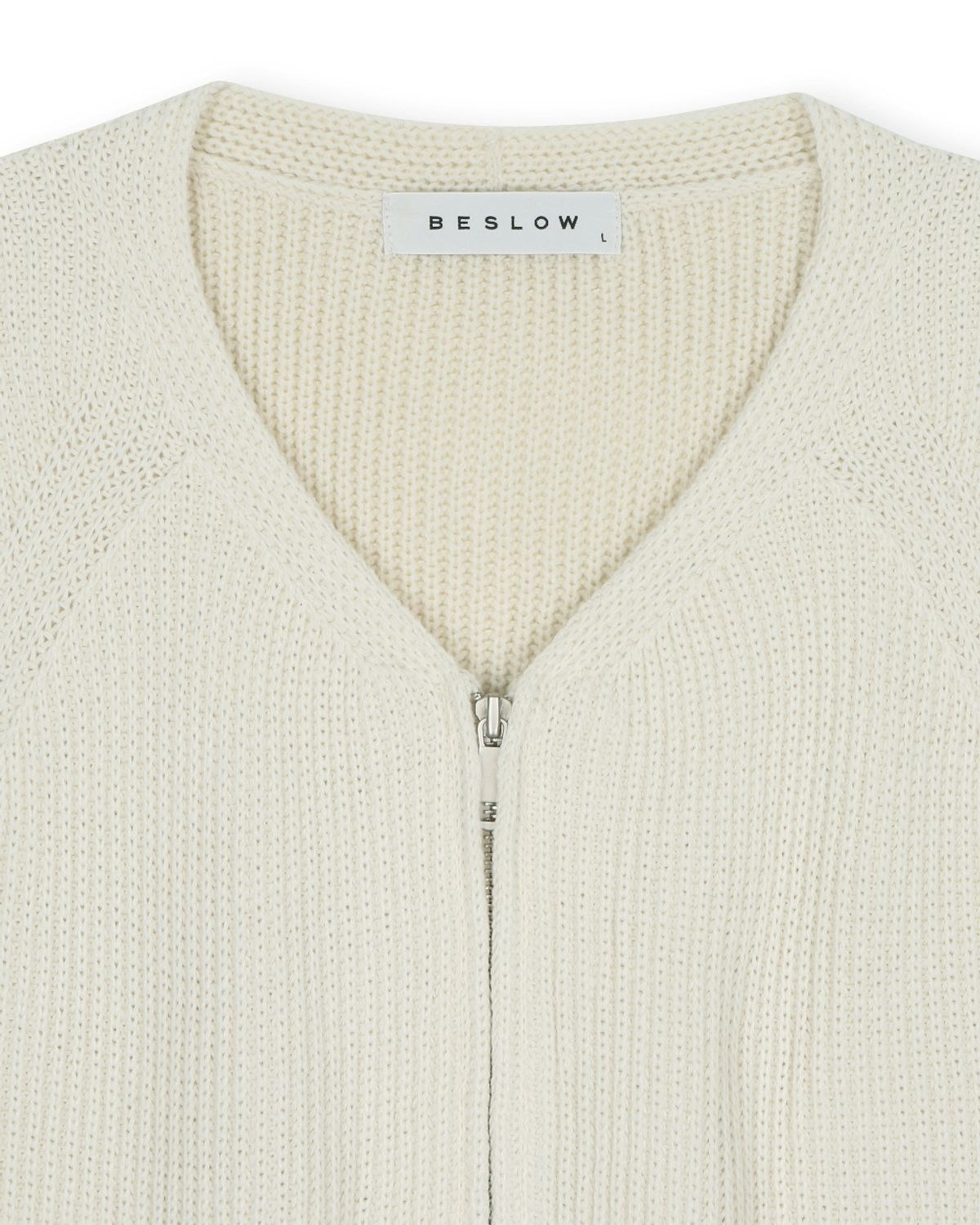 비슬로우(BESLOW) MILITARY KNIT ZIP-UP VEST IVORY