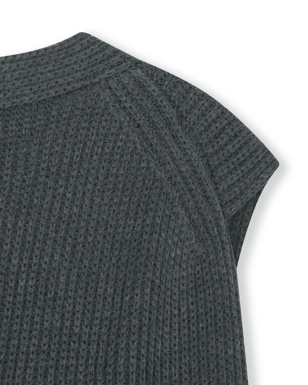 비슬로우(BESLOW) MILITARY KNIT ZIP-UP VEST CHARCOAL