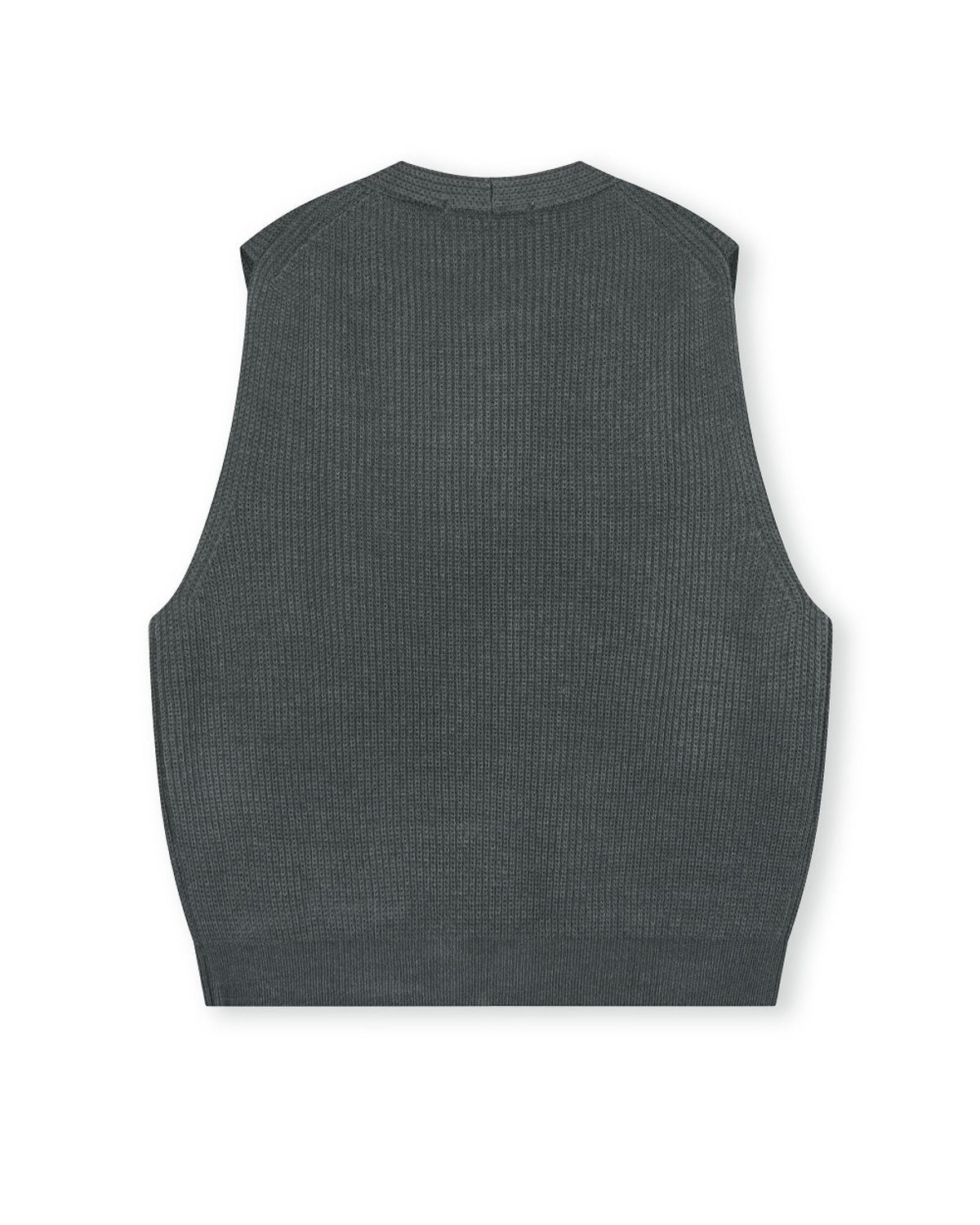 비슬로우(BESLOW) MILITARY KNIT ZIP-UP VEST CHARCOAL
