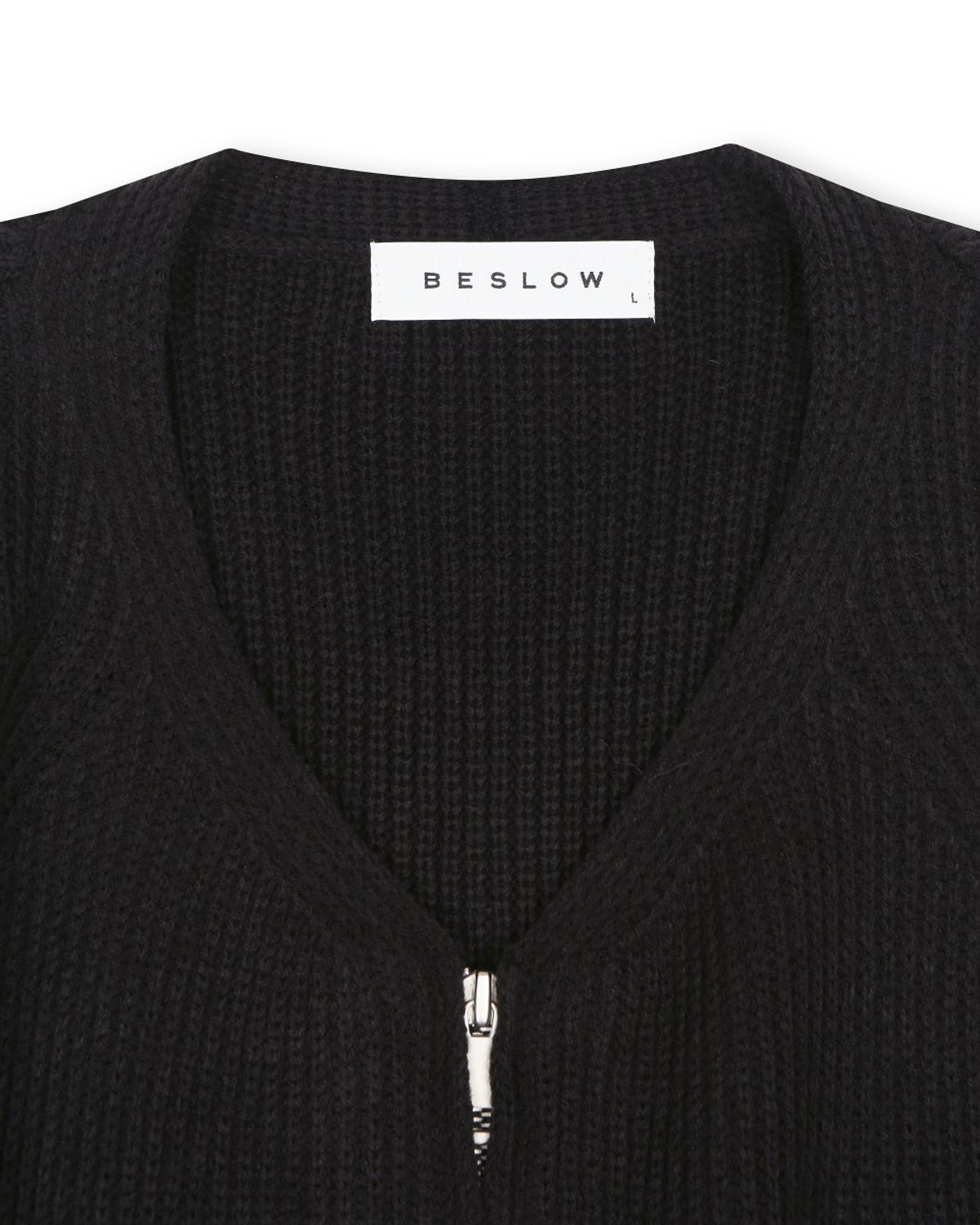 비슬로우(BESLOW) MILITARY KNIT ZIP-UP VEST BLACK