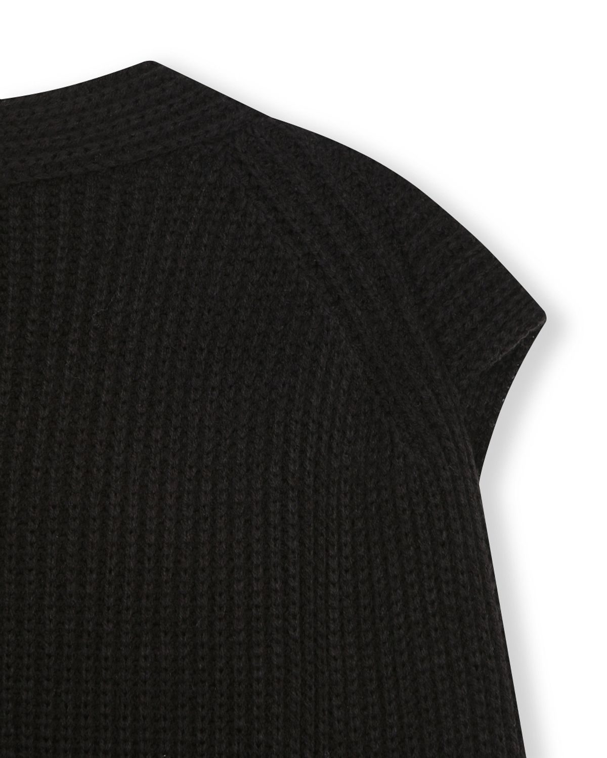 비슬로우(BESLOW) MILITARY KNIT ZIP-UP VEST BLACK