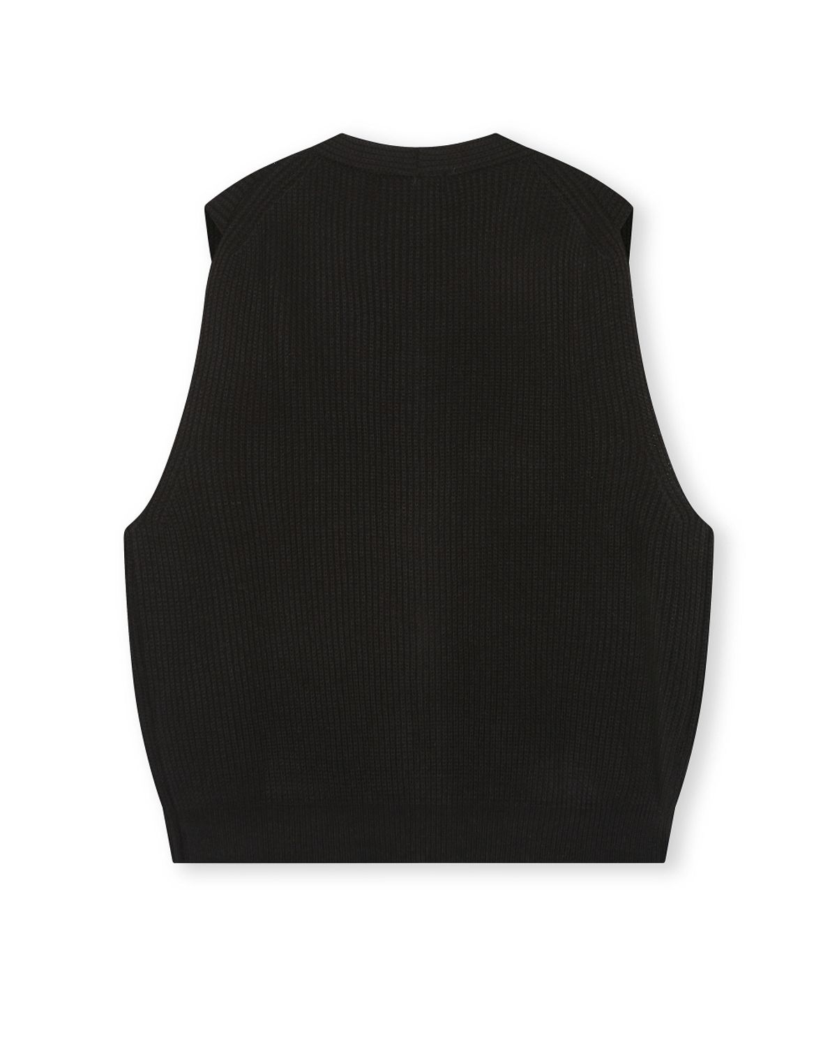 비슬로우(BESLOW) MILITARY KNIT ZIP-UP VEST BLACK