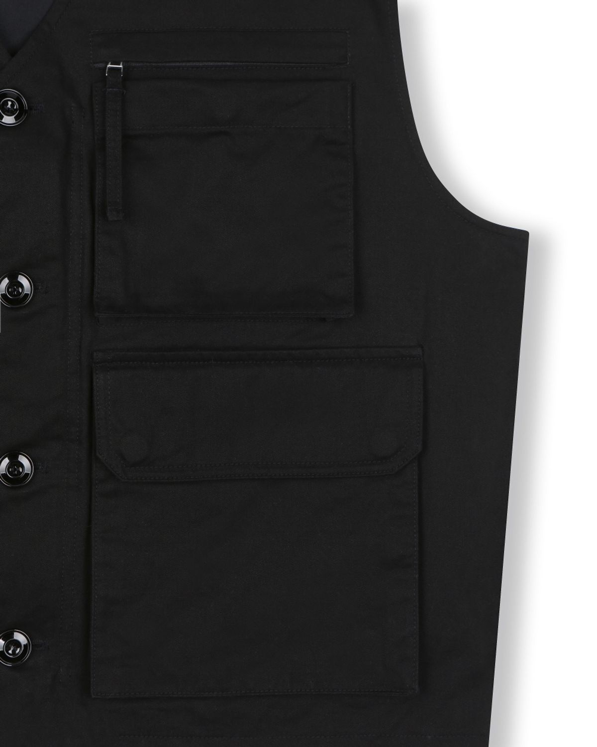 비슬로우(BESLOW) MILITARY ZIP-UP VEST BLACK