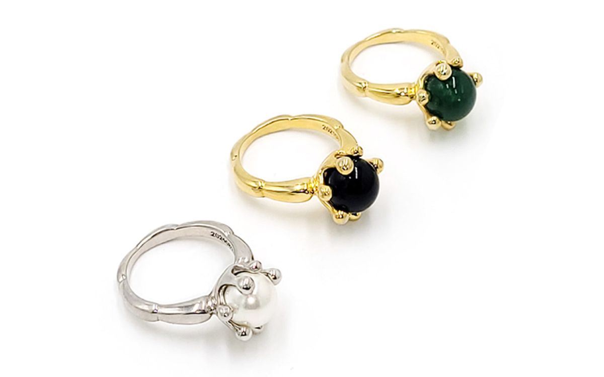 프리카 주얼리(FRICA JEWELRY) 멜팅 링 2 (그린 오닉스)