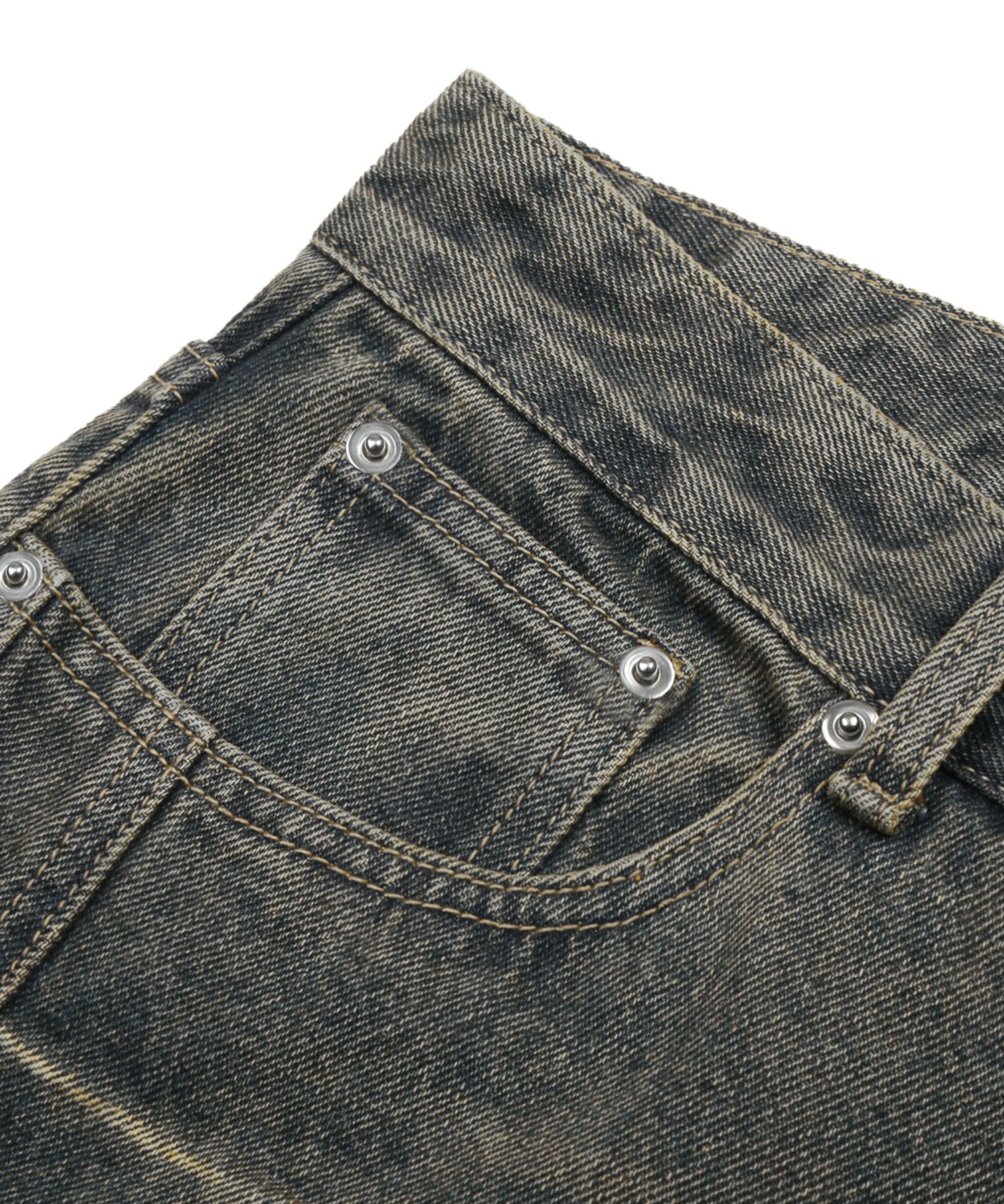 MUSINSA | TRILLION Domingo pinch cut wide denim pants (SAND