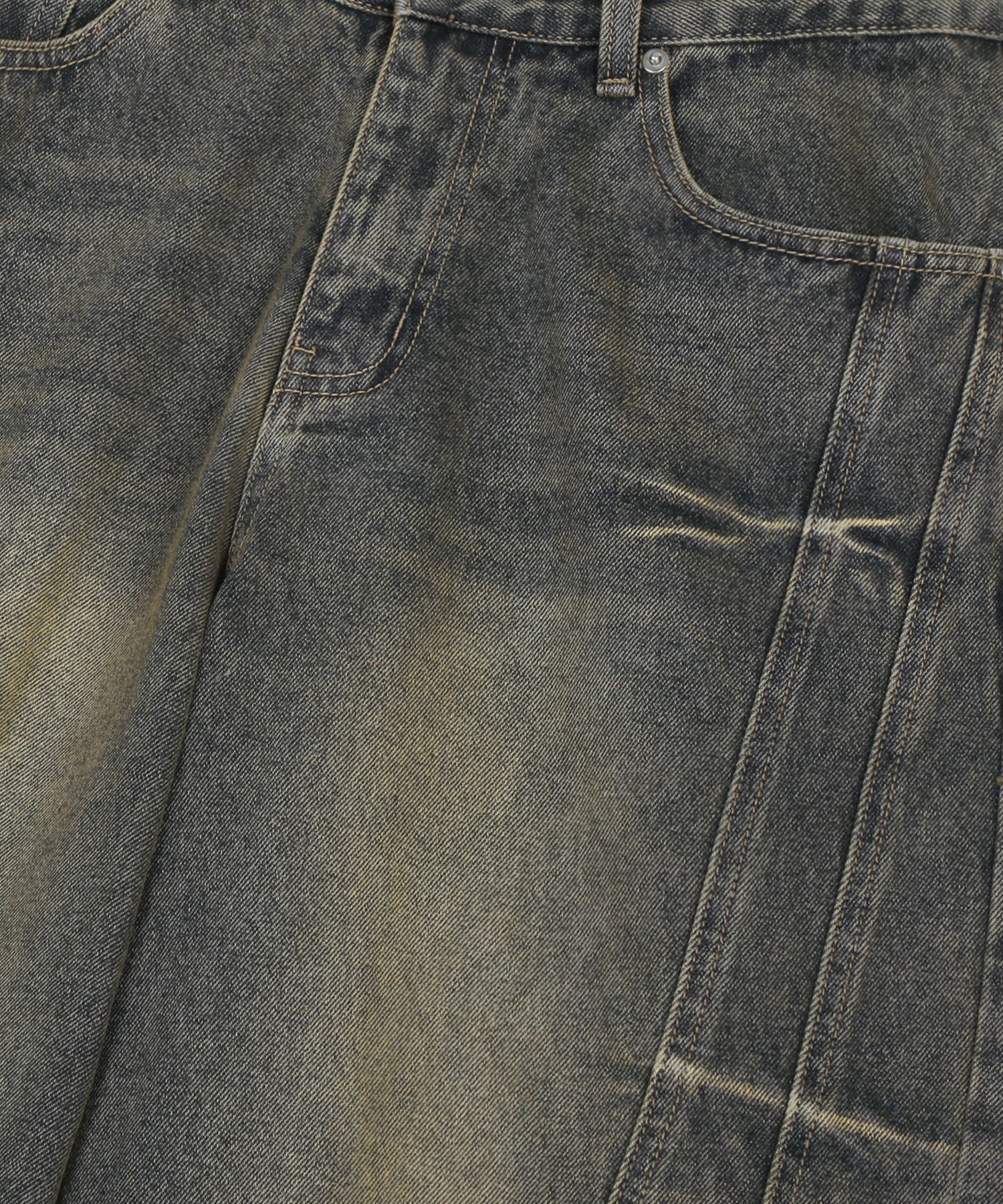 ★TRILLION★ Domingo pinch cut wide denim pants DEEP BLUE TR MUSINSA | TRILLION Domingo pinch cut wide denim pants (DEEP