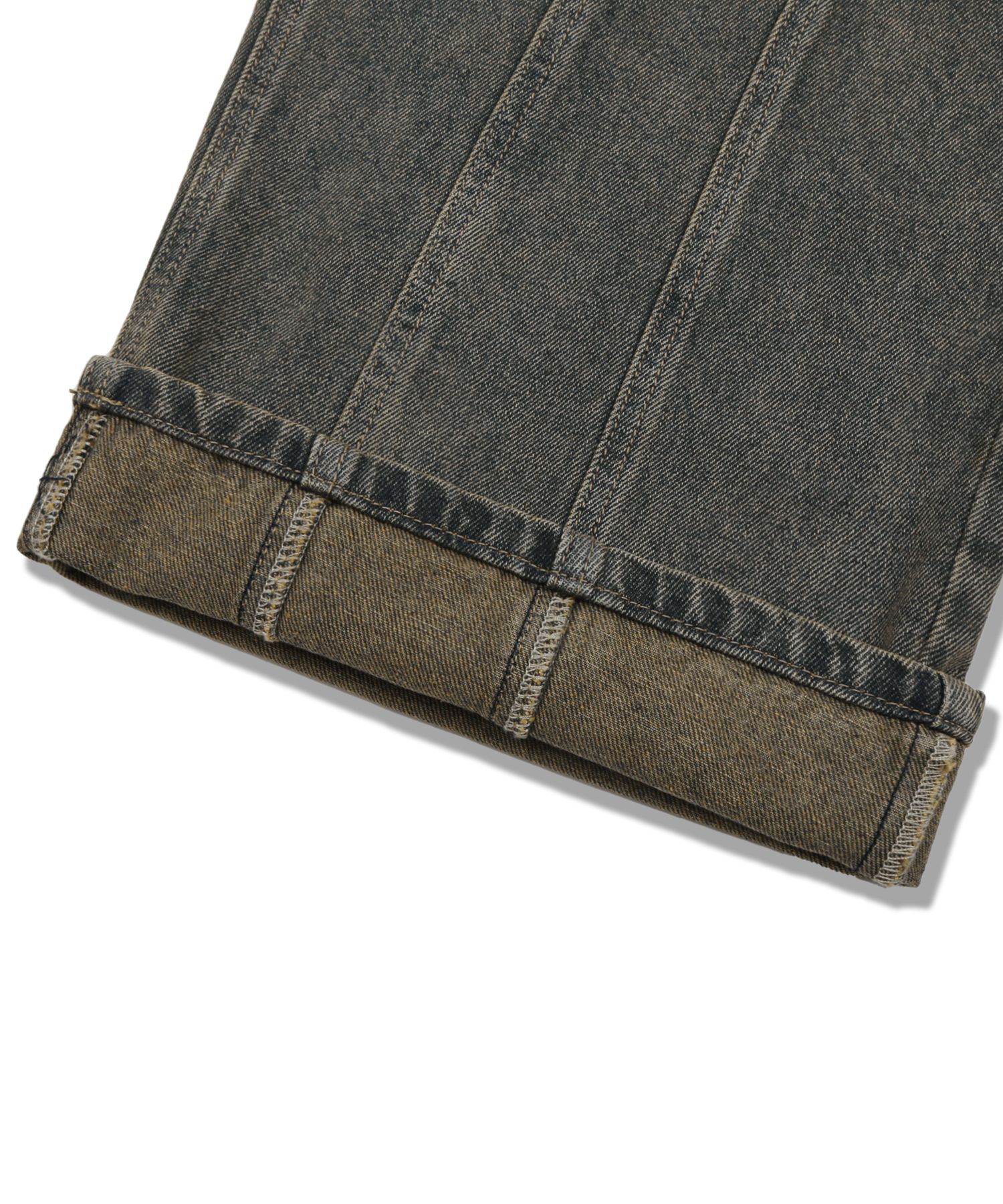 MUSINSA | TRILLION Domingo pinch cut wide denim pants (SAND
