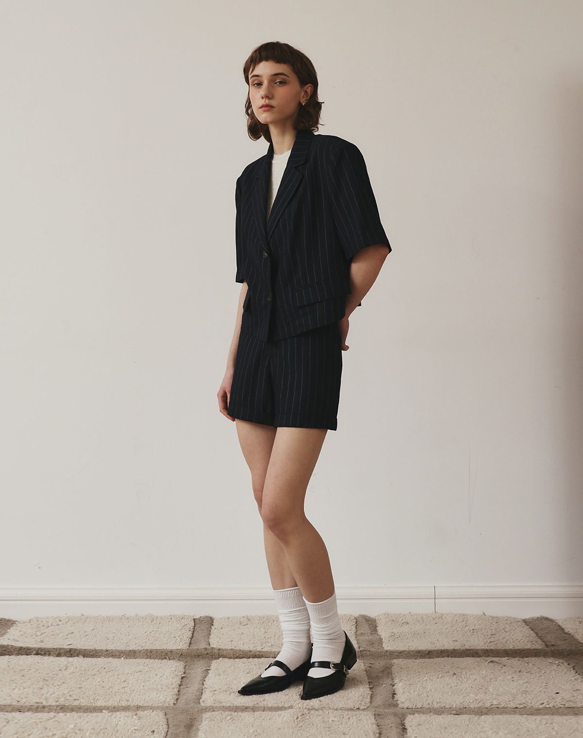 지에마르(GIEMAR) STRIPE JACKET NAVY