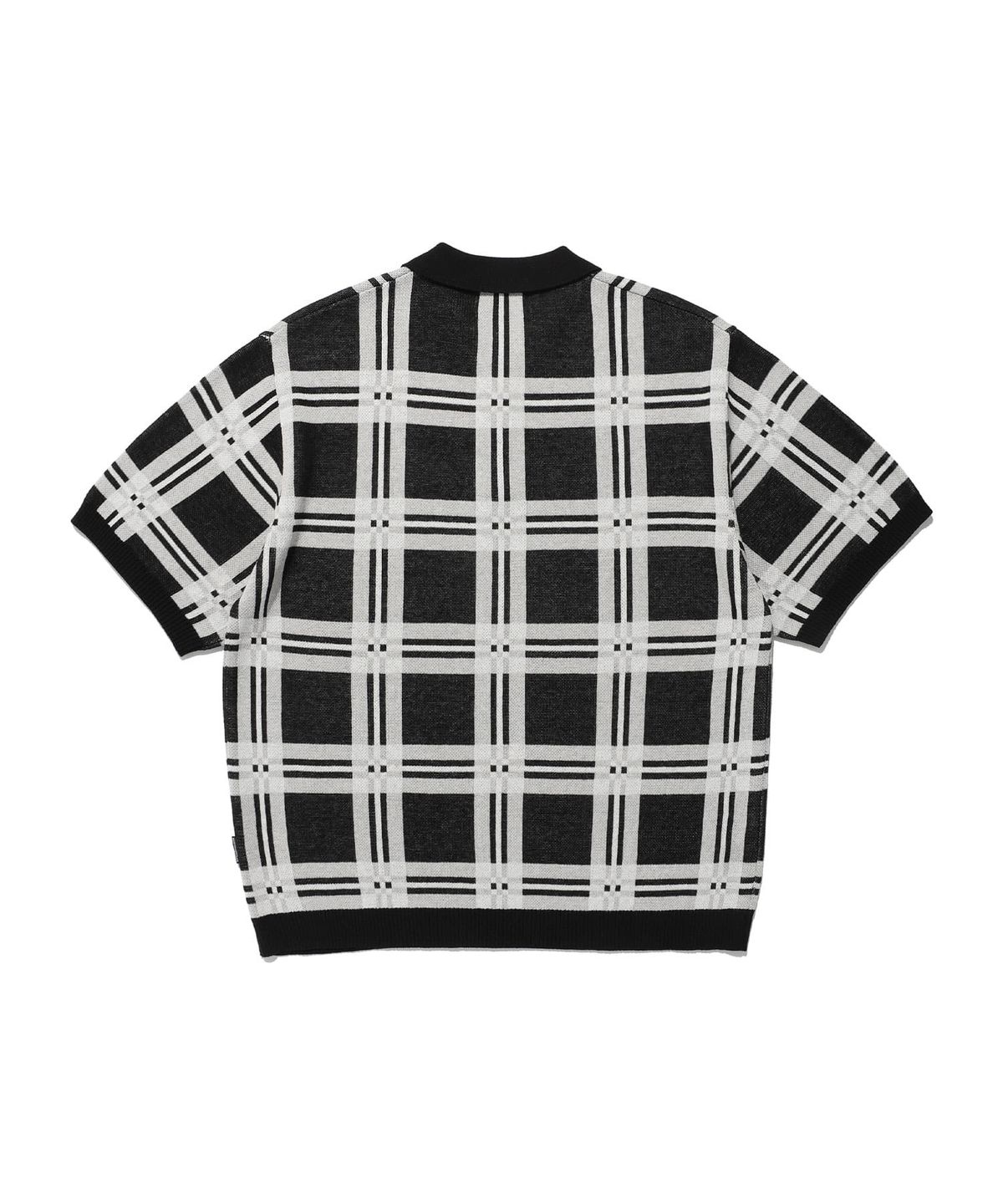 나이스고스트클럽(NICEGHOSTCLUB) CHECK PK HALF KNIT_BLACK(NG2EMUK640A)