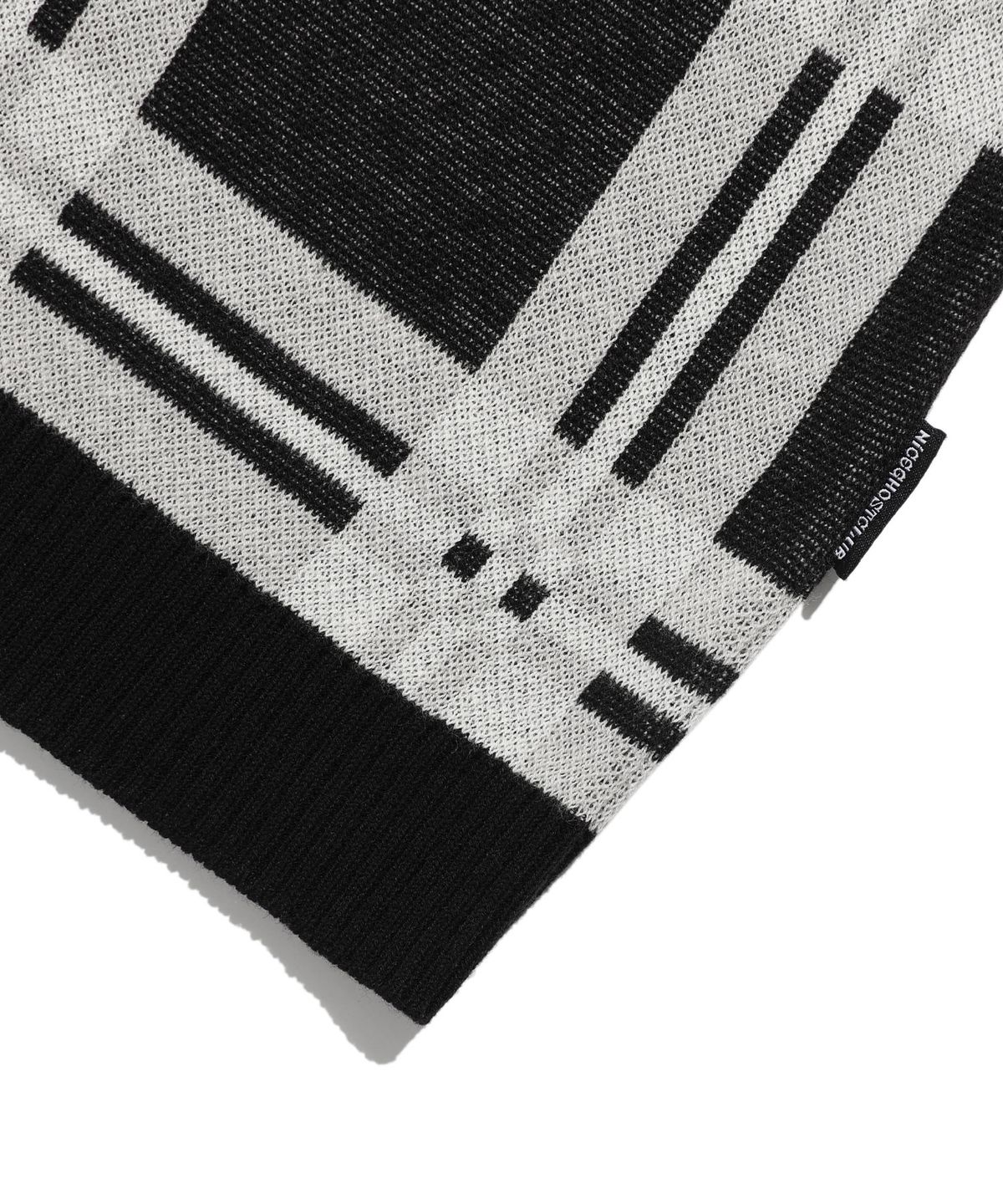 나이스고스트클럽(NICEGHOSTCLUB) CHECK PK HALF KNIT_BLACK(NG2EMUK640A)