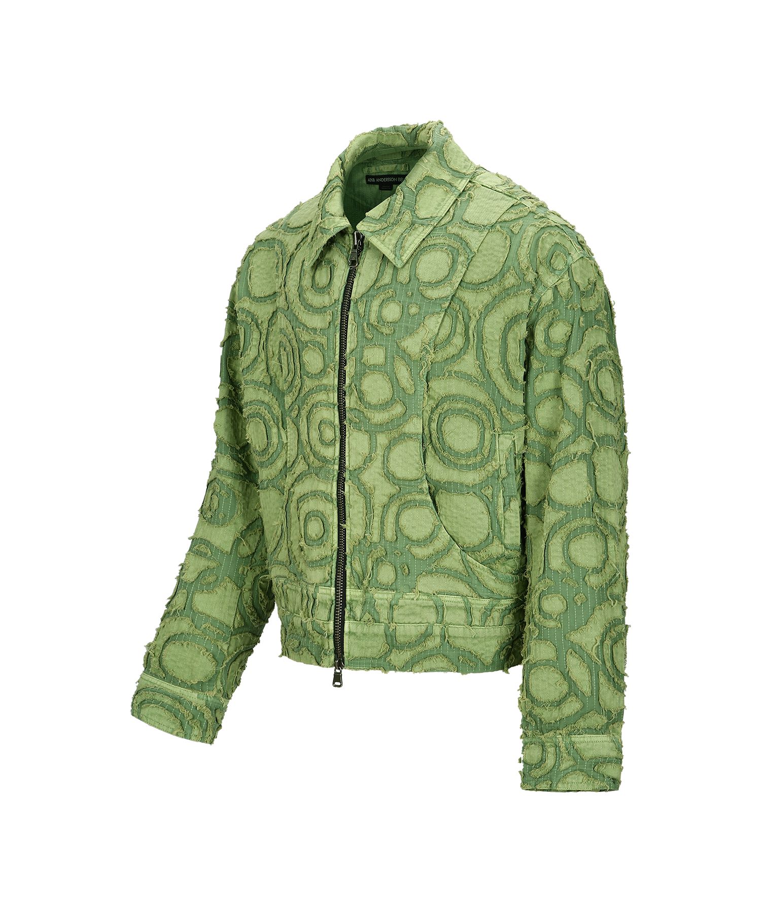 MUSINSA | ANDERSSON BELL Burnout Dyed Zip-Up Jacket awa589m (GREEN)