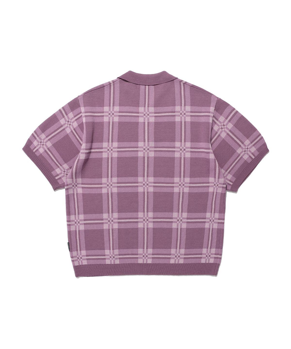 나이스고스트클럽(NICEGHOSTCLUB) CHECK PK HALF KNIT_PURPLE(NG2EMUK640A)