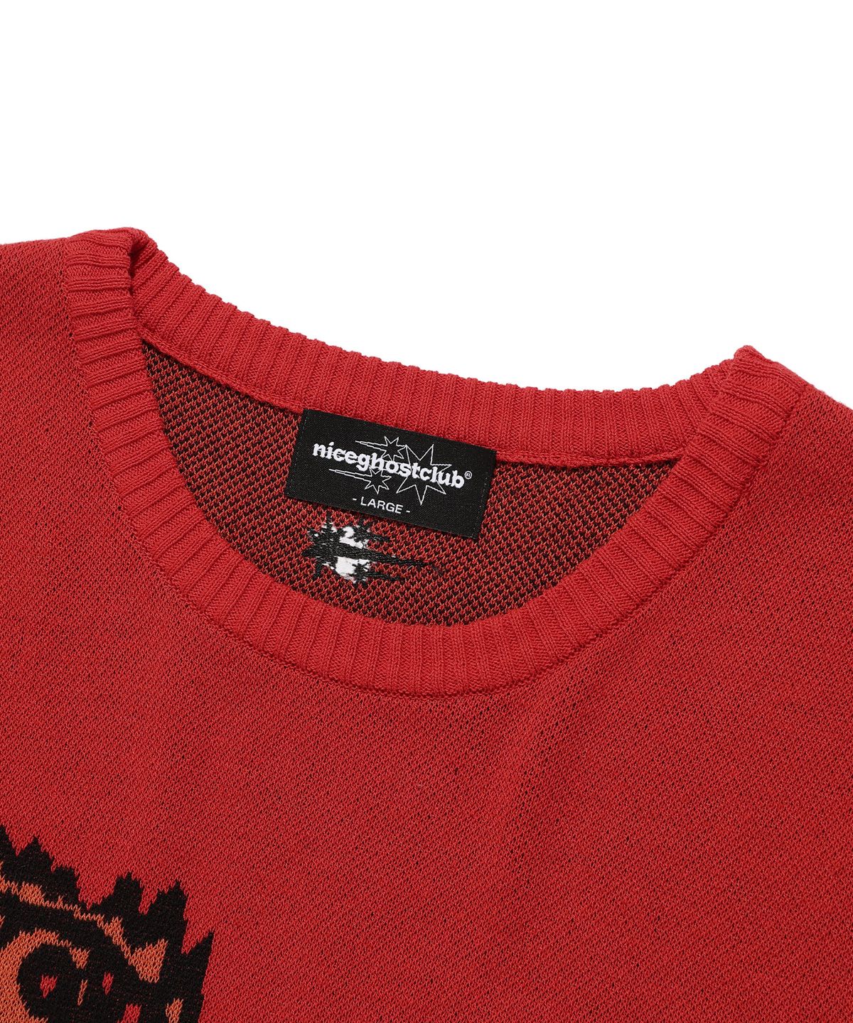 나이스고스트클럽(NICEGHOSTCLUB) GHOST EYES BIG BIG KNIT TEE_RED(NG2EMUK605A)