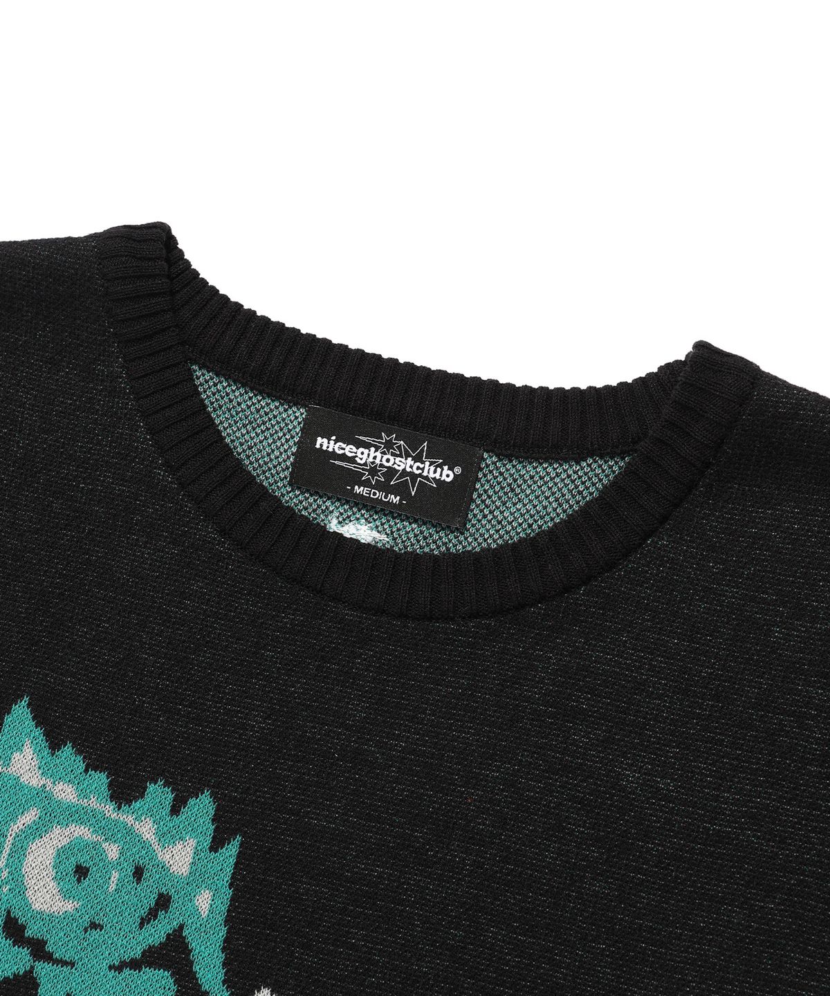 나이스고스트클럽(NICEGHOSTCLUB) GHOST EYES BIG BIG KNIT TEE_BLACK(NG2EMUK605A)