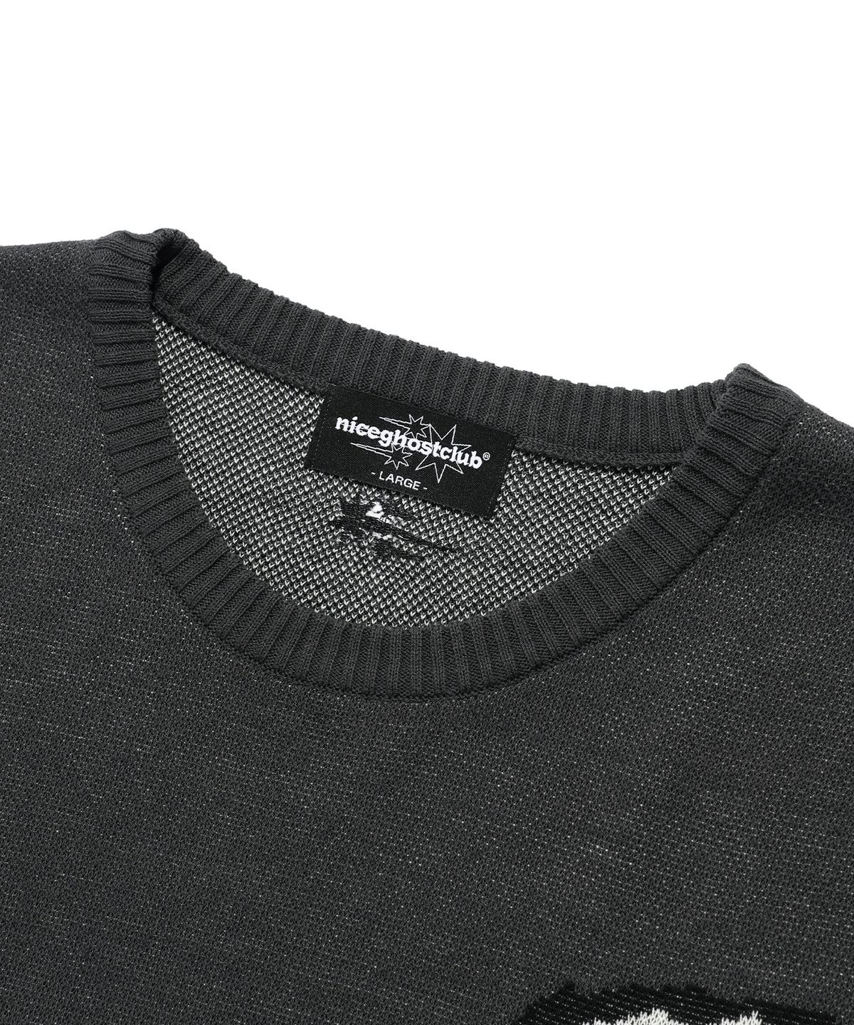 나이스고스트클럽(NICEGHOSTCLUB) KIDNAPPING BIG BIG KNIT TEE_CHARCOAL(NG2EMUK604A)