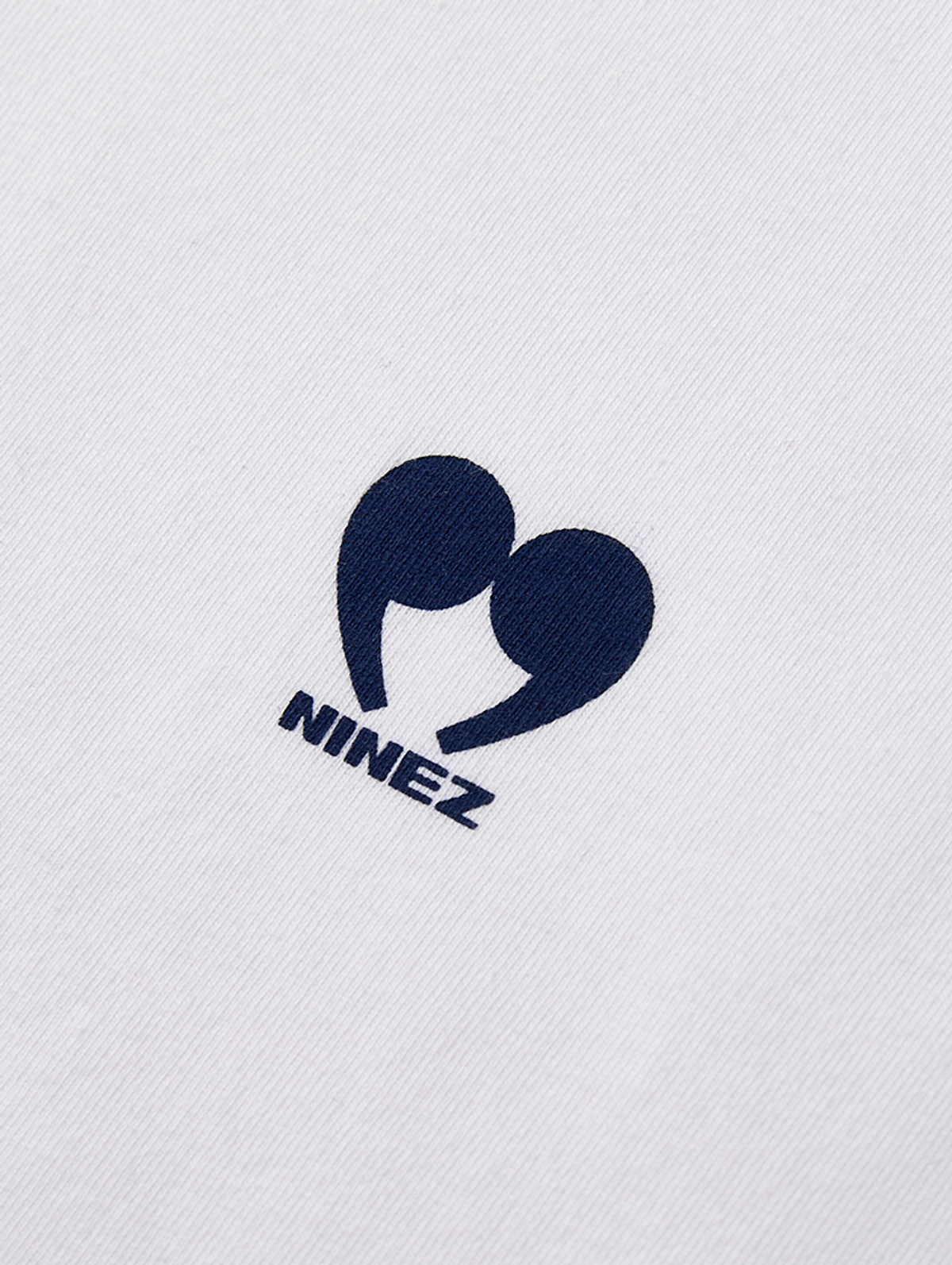 나인제트(NINEZ) 하트콤마 오버핏 반팔 티셔츠 (화이트) 24TS07