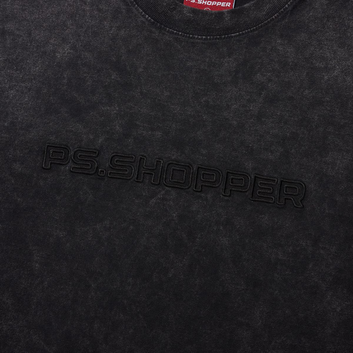 피에스쇼퍼(PSSHOPPER) 스톤워싱 고밀도 롱슬리브(긴팔티셔츠) [블랙]