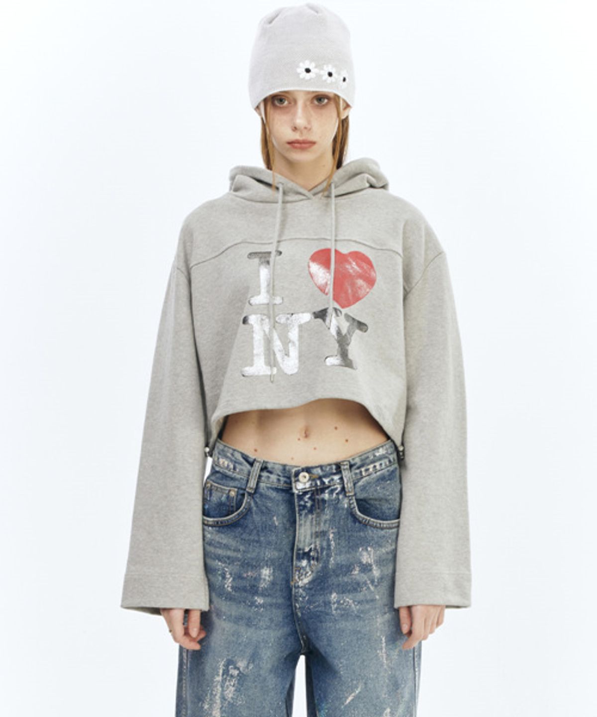 그레이티스트(THE GREATEST) Crop Hoody Grey