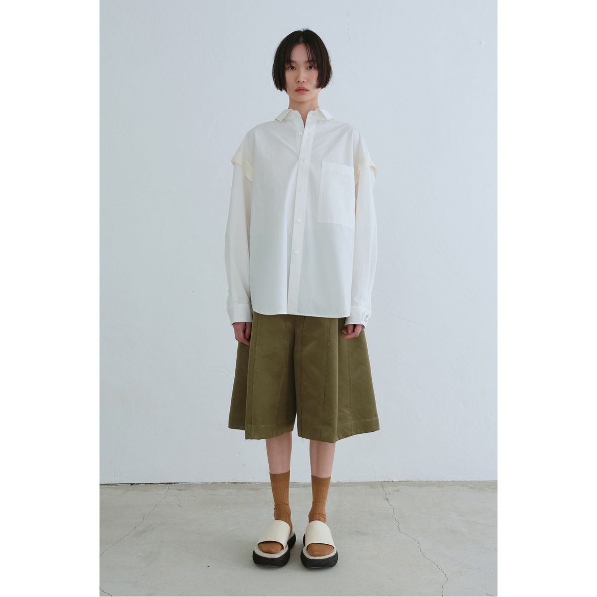 래코드(RECODE) Selvedge Patched Oversized shirts _RQSAS24500IVX
