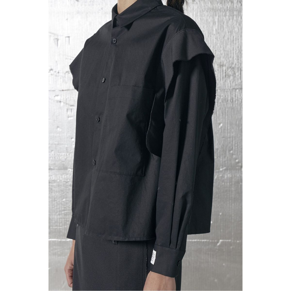 래코드(RECODE) Selvedge Patched Oversized shirts _RQSAS24500BKX