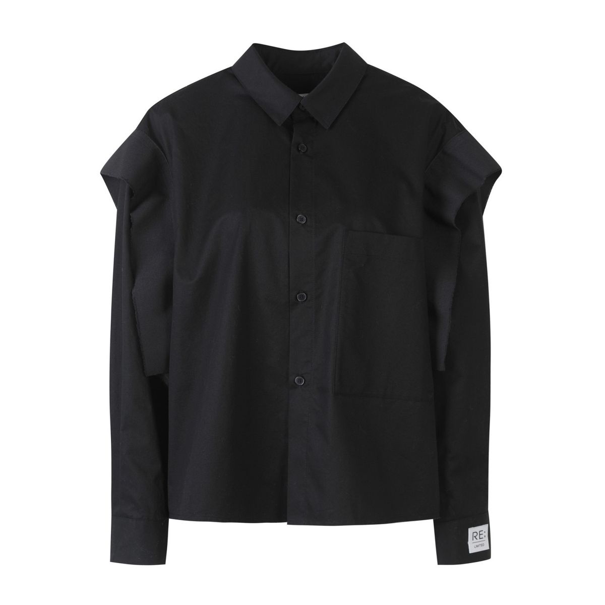 래코드(RECODE) Selvedge Patched Oversized shirts _RQSAS24500BKX