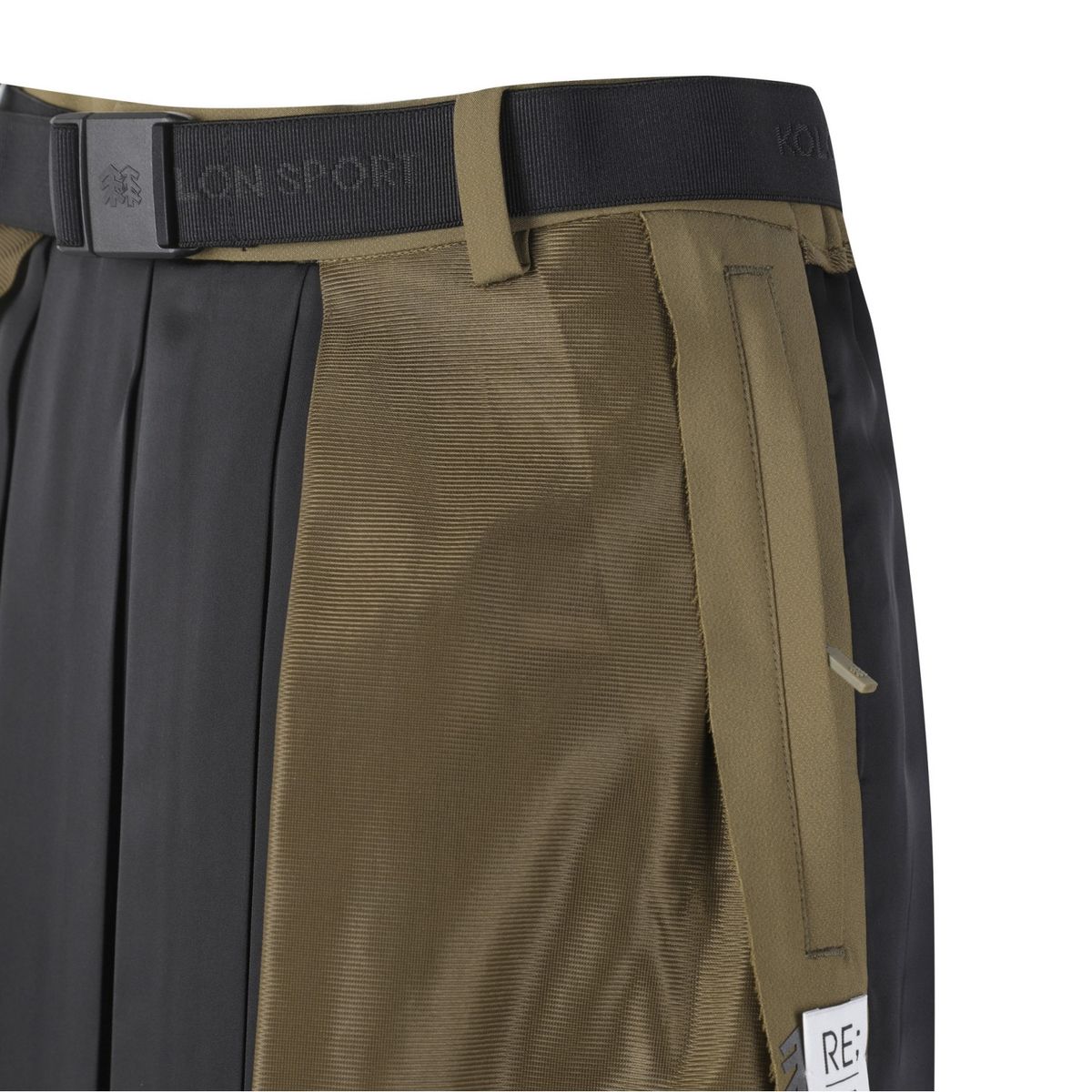 래코드(RECODE) Pocket patchwork pleats skirt_RQKAM24534BKX