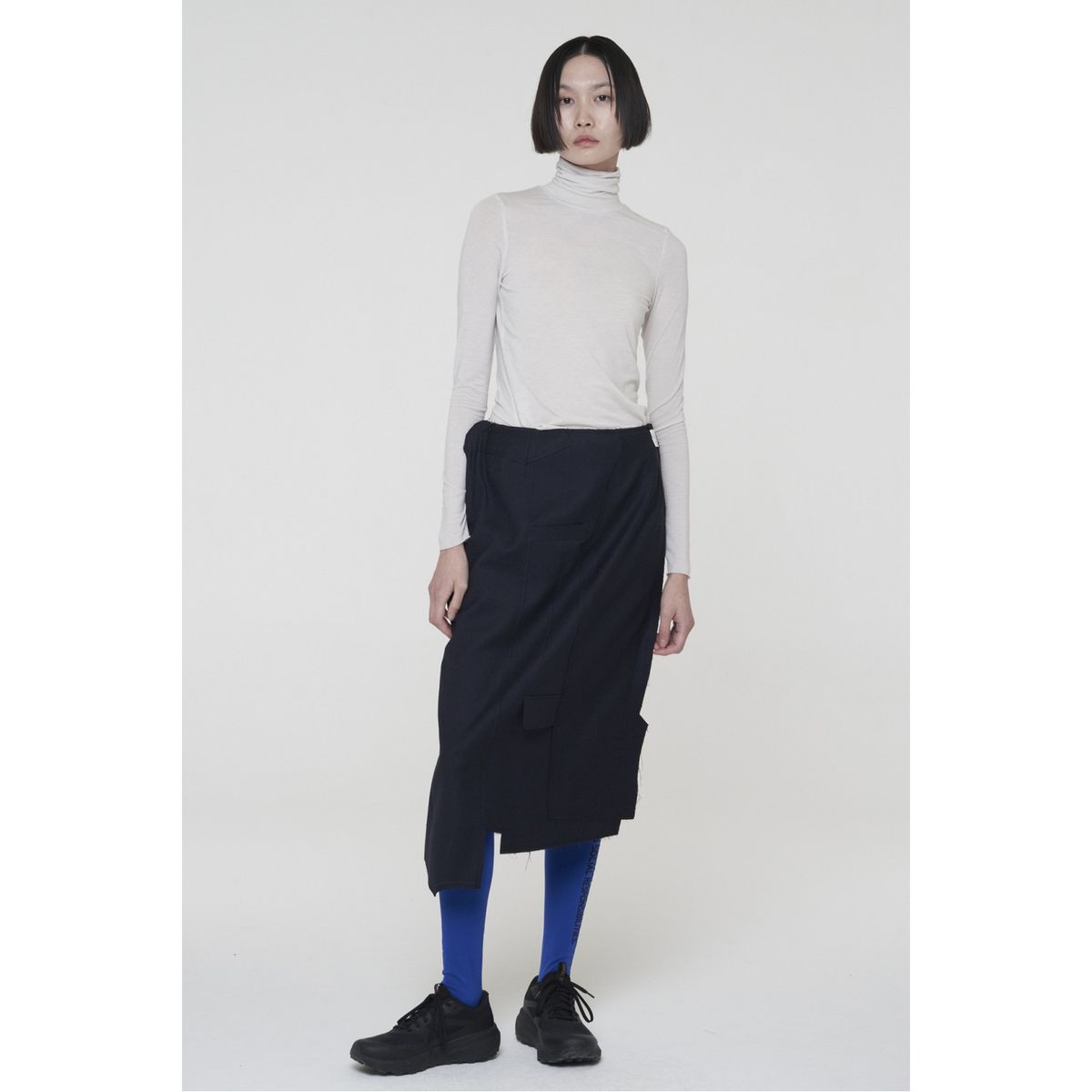 래코드(RECODE) Puzzle Midi Skirt_RQKAM24526BKX