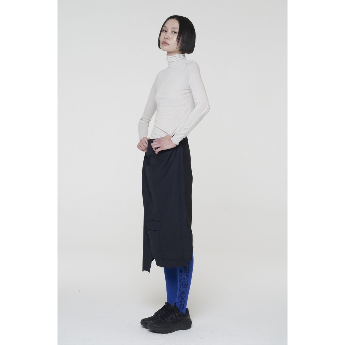래코드(RECODE) Puzzle Midi Skirt_RQKAM24526BKX
