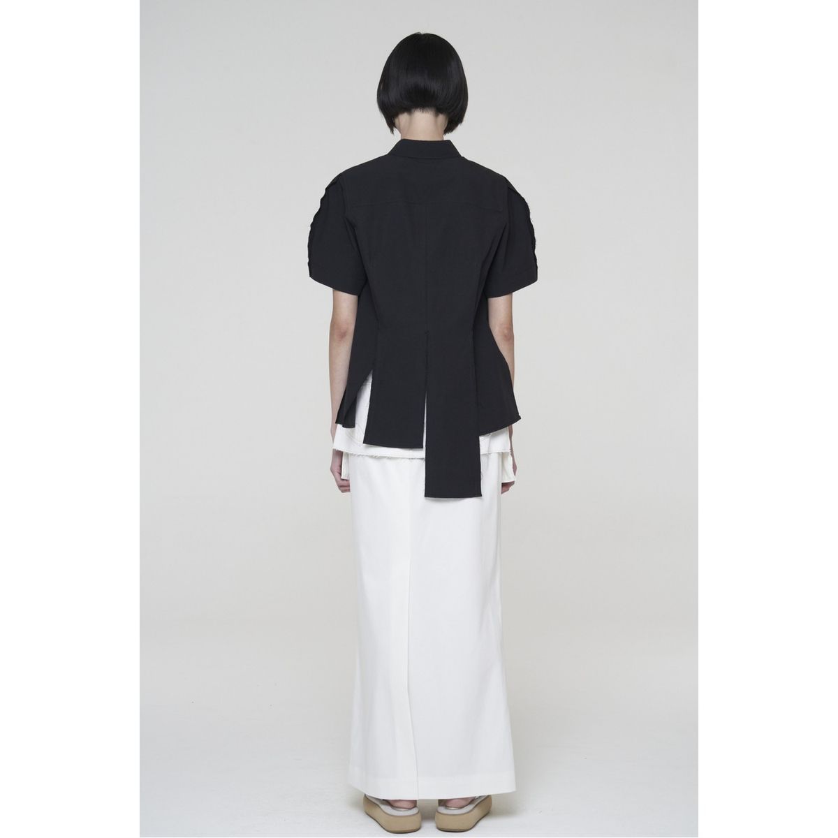 래코드(RECODE) Denim Layered Skirt_RQKAS24527IVX